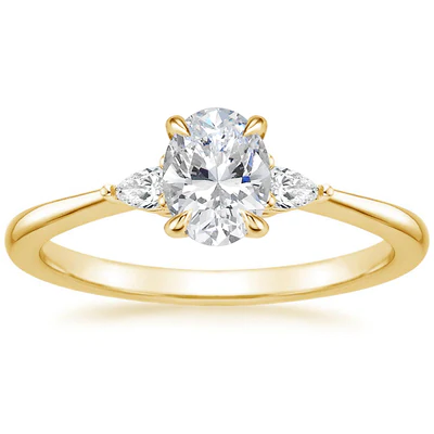Gold moissanite engagement ring