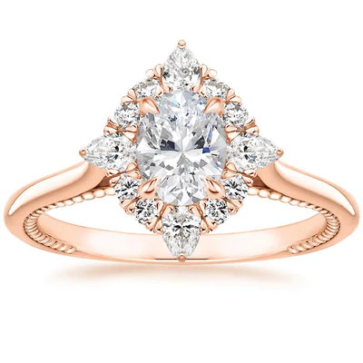 rose gold moissanite engagement ring